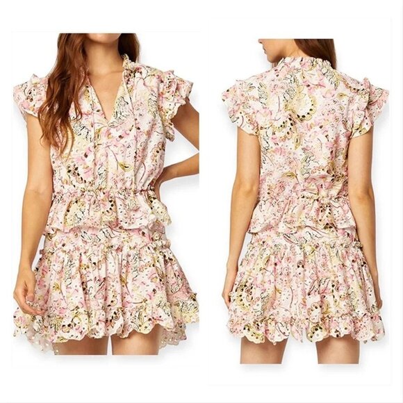 New Misa - Iliana Mini Tiered Floral Printed Eyelet P3099
